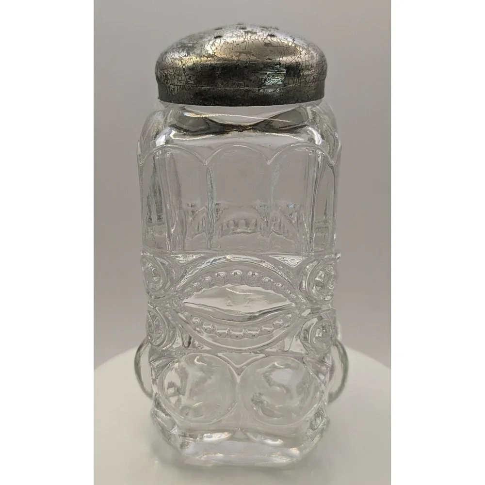 Mosser Glass Crystal Opalescent‎ Salt Pepper Shaker Eye Winker Pattern